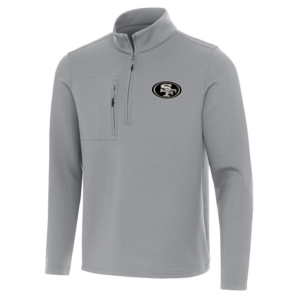 San Francisco 49ers Antigua Insider Quarter-Zip Jacket Gray - NFL