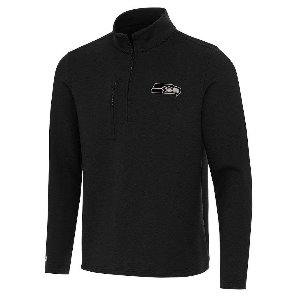 Seattle Seahawks Antigua Insider Quarter-Zip Jacket Black - NFL