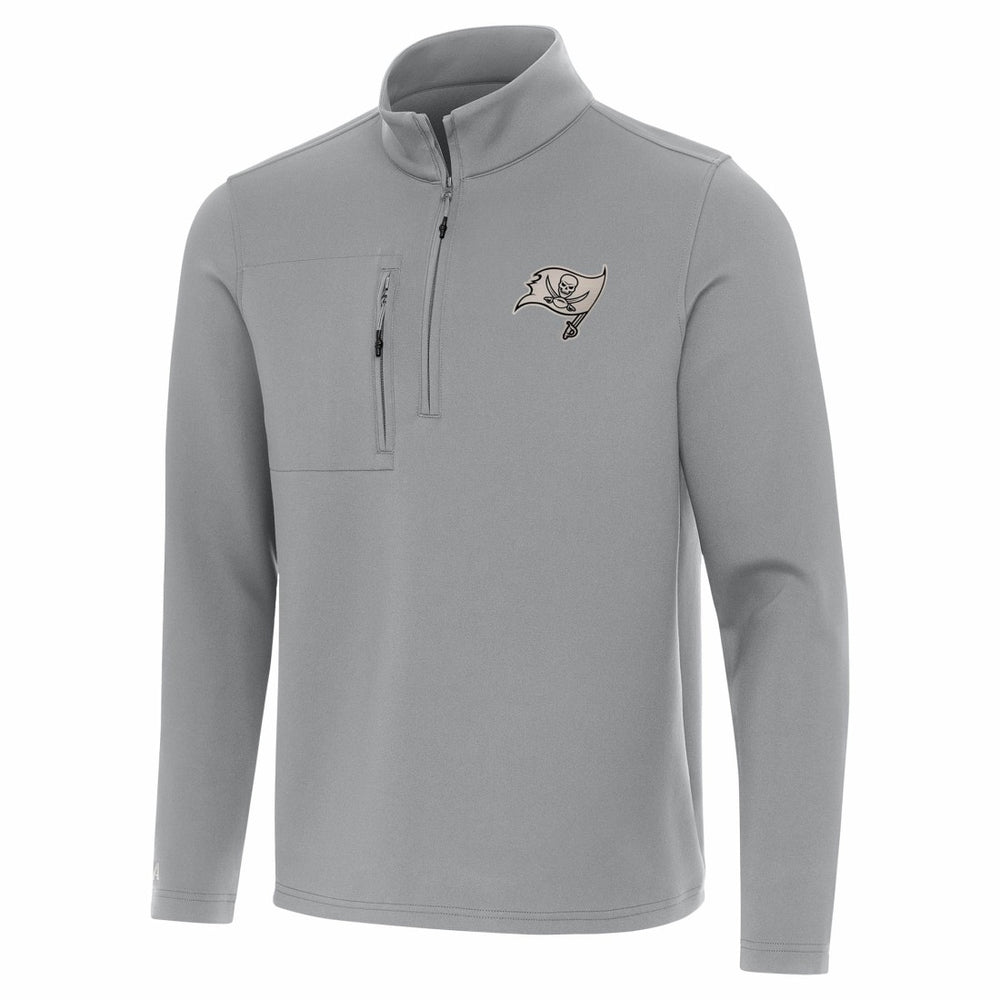 Tampa Bay Buccaneers Antigua Insider Quarter-Zip Jacket Gray - NFL