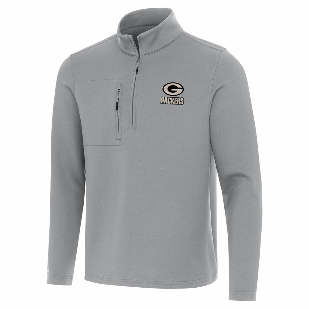Green Bay Packers Antigua Insider Quarter-Zip Jacket Gray - NFL