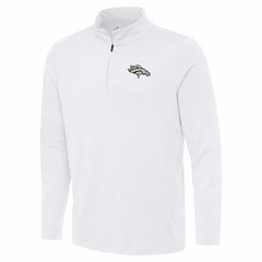 Denver Broncos Antigua Reprocess Quarter-Zip Top White - NFL