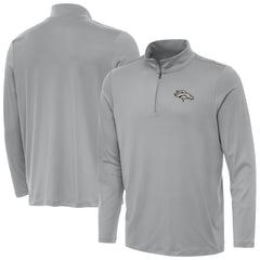 Denver Broncos Antigua Reprocess Quarter-Zip Top Gray - NFL