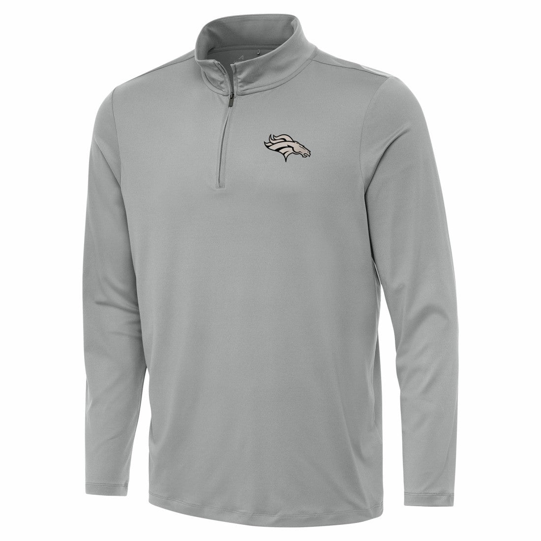 Denver Broncos Antigua Reprocess Quarter-Zip Top Gray - NFL