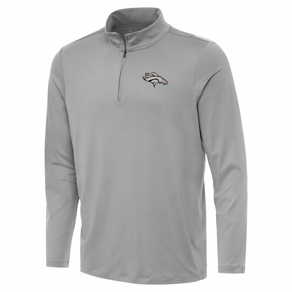 Denver Broncos Antigua Reprocess Quarter-Zip Top Gray - NFL