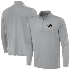 Detroit Lions Antigua Reprocess Quarter-Zip Top Gray - NFL