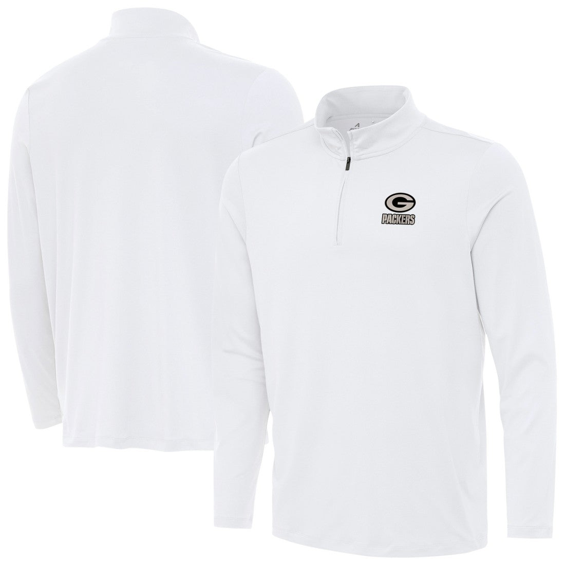 Green Bay Packers Antigua Reprocess Quarter-Zip Top White - NFL