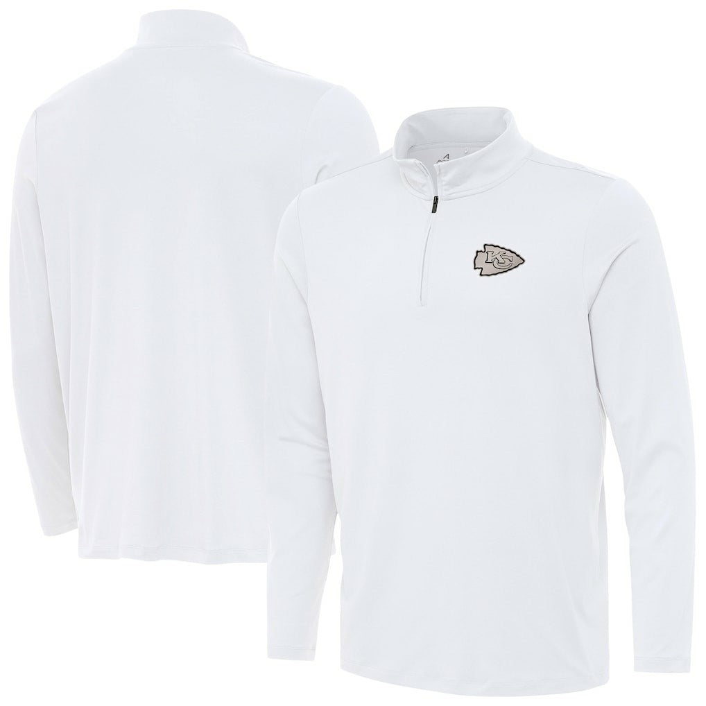 Kansas City Chiefs Antigua Reprocess Quarter-Zip Top White - NFL