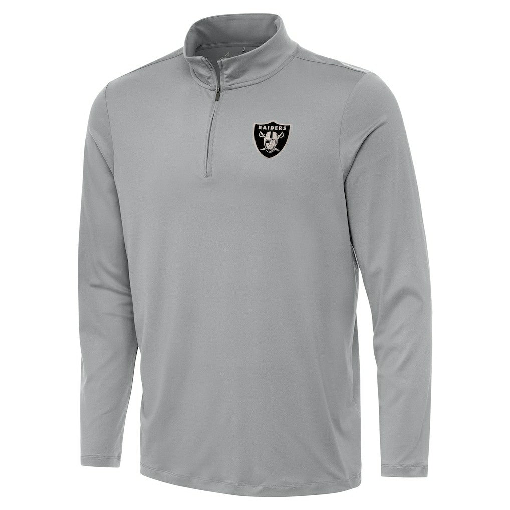 Las Vegas Raiders Antigua Reprocess Quarter-Zip Top Gray - NFL