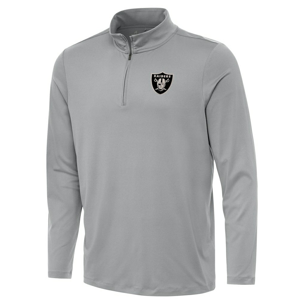 Las Vegas Raiders Antigua Reprocess Quarter-Zip Top Gray - NFL