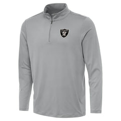 Las Vegas Raiders Antigua Reprocess Quarter-Zip Top Gray - NFL