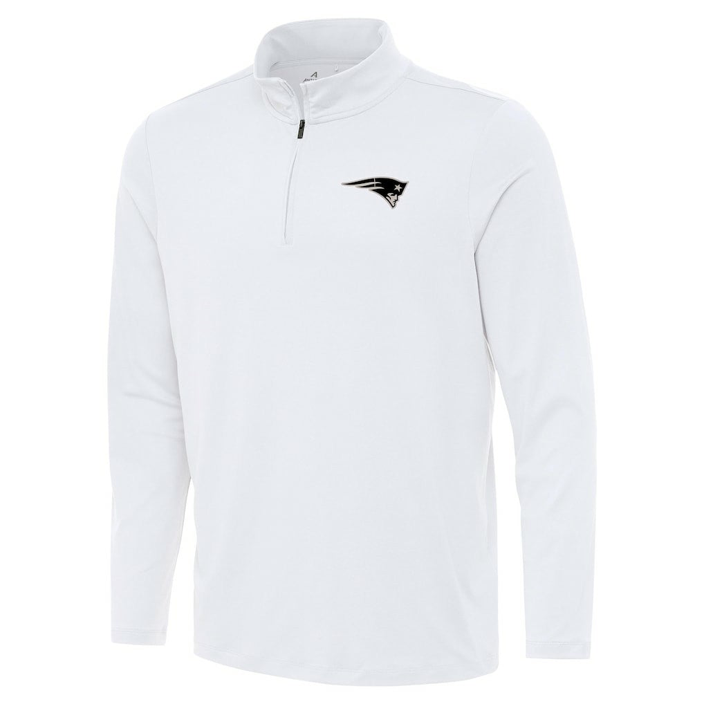 New England Patriots Antigua Reprocess Quarter-Zip Top White - NFL