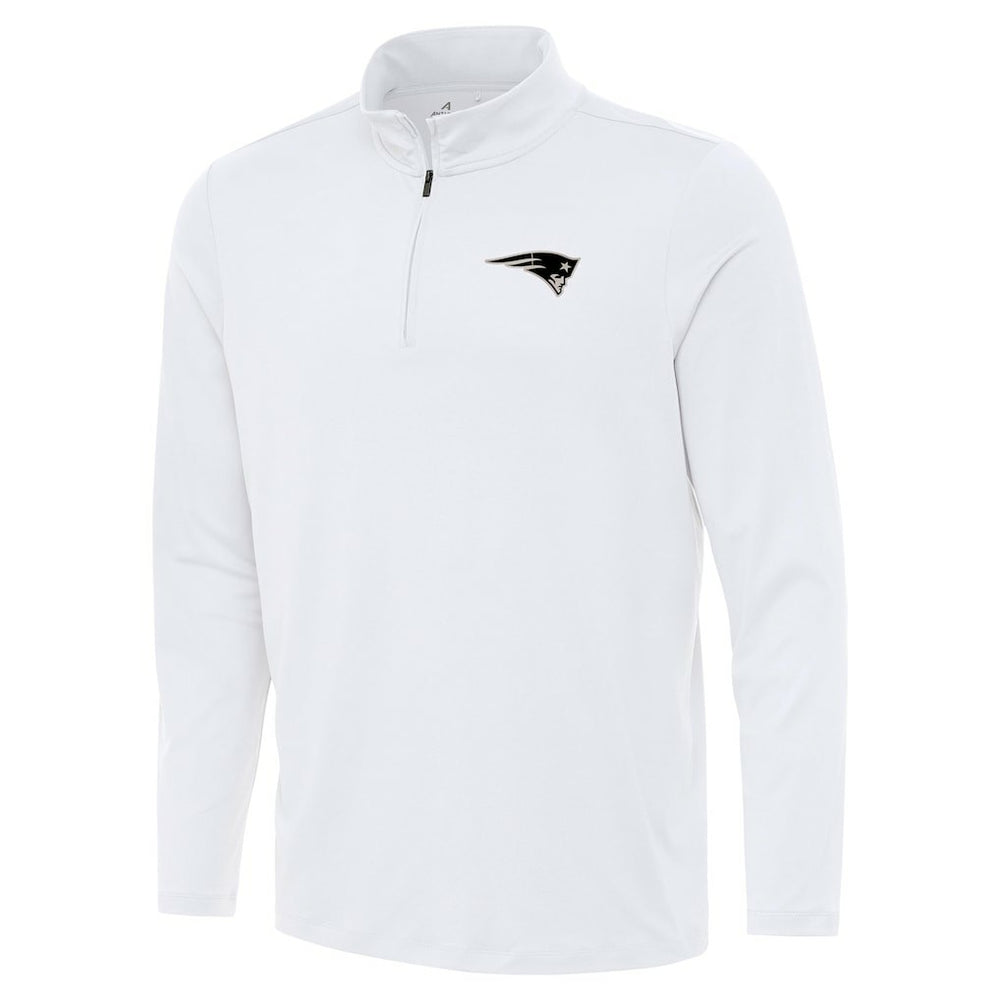 New England Patriots Antigua Reprocess Quarter-Zip Top White - NFL