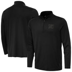 New York Giants Antigua Reprocess Quarter-Zip Top Black - NFL