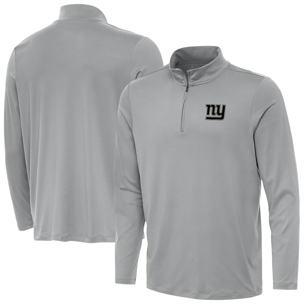 New York Giants Antigua Reprocess Quarter-Zip Top Gray - NFL