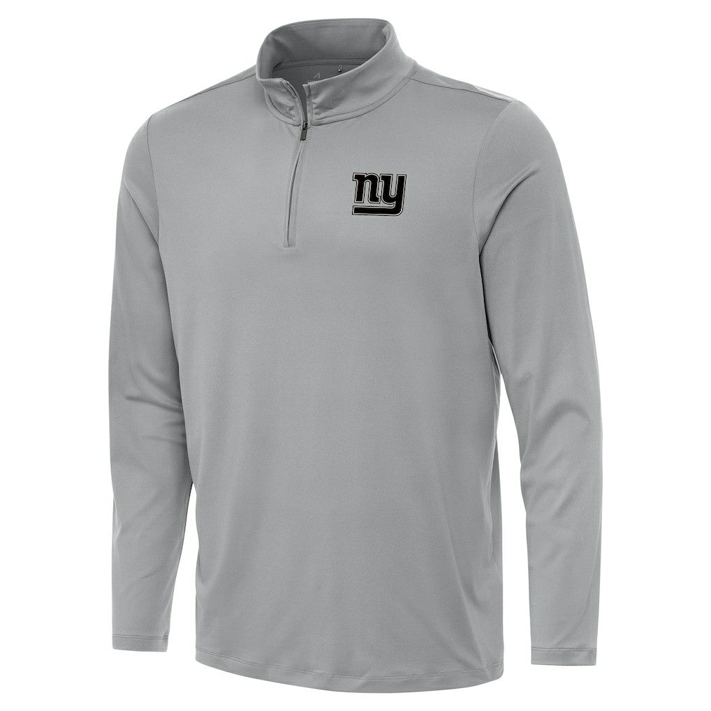 New York Giants Antigua Reprocess Quarter-Zip Top Gray - NFL