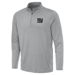 New York Giants Antigua Reprocess Quarter-Zip Top Gray - NFL