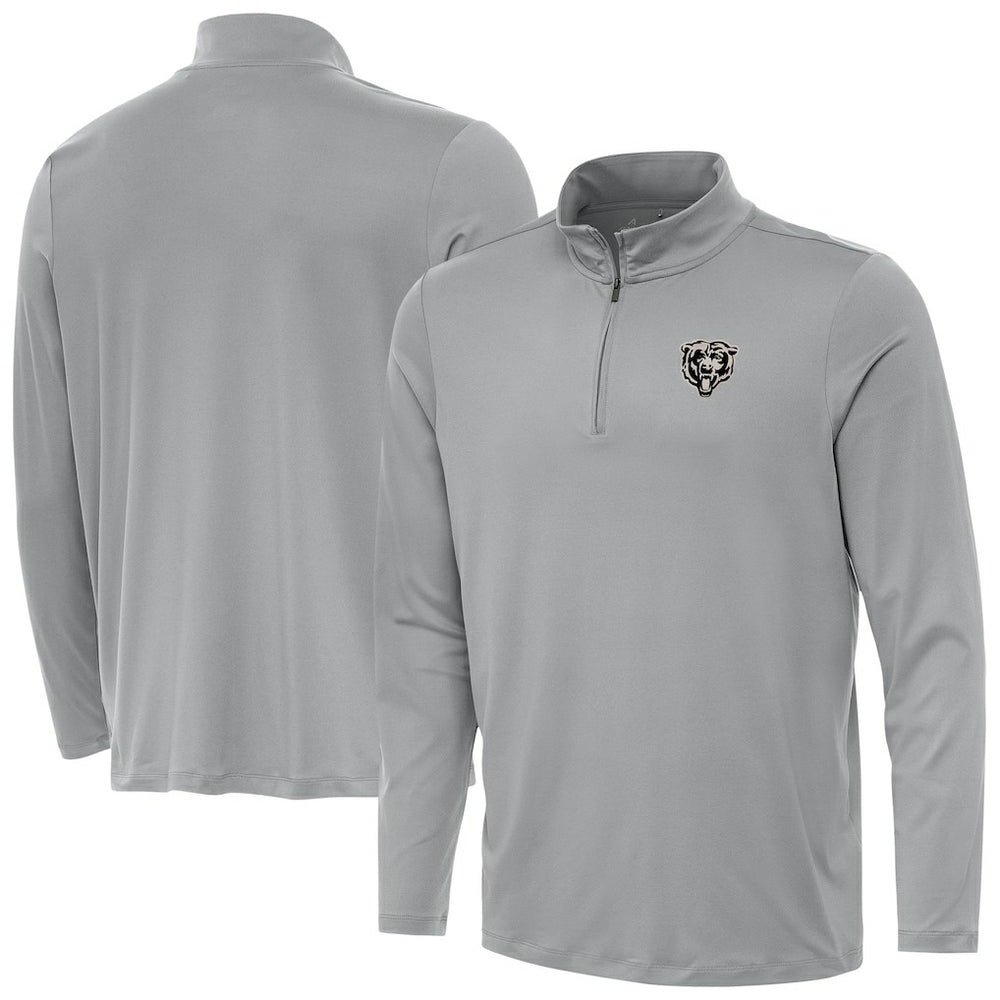 Chicago Bears Antigua Reprocess Quarter-Zip Top Gray - NFL