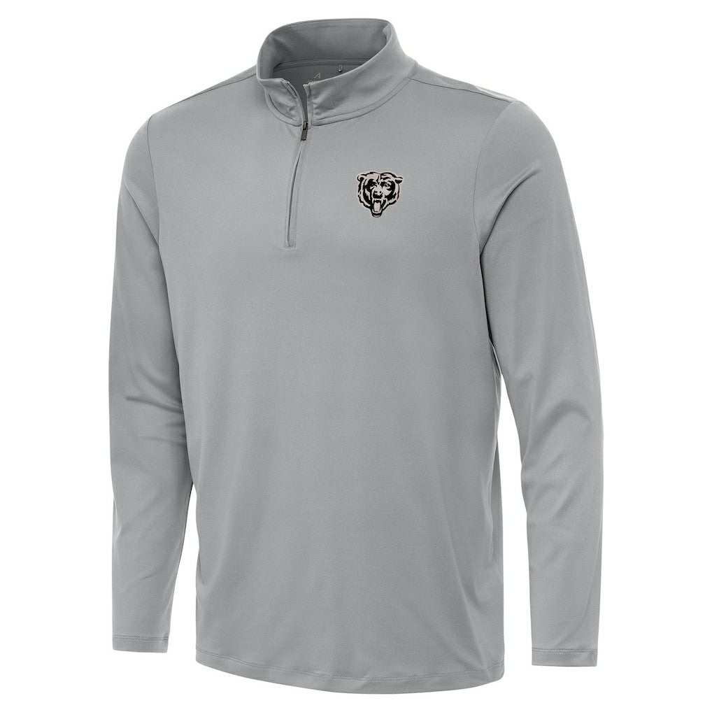Chicago Bears Antigua Reprocess Quarter-Zip Top Gray - NFL