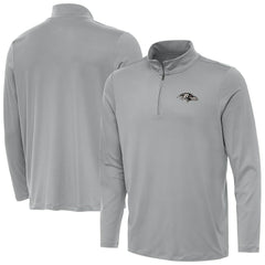 Baltimore Ravens Antigua Reprocess Quarter-Zip Top Gray - NFL