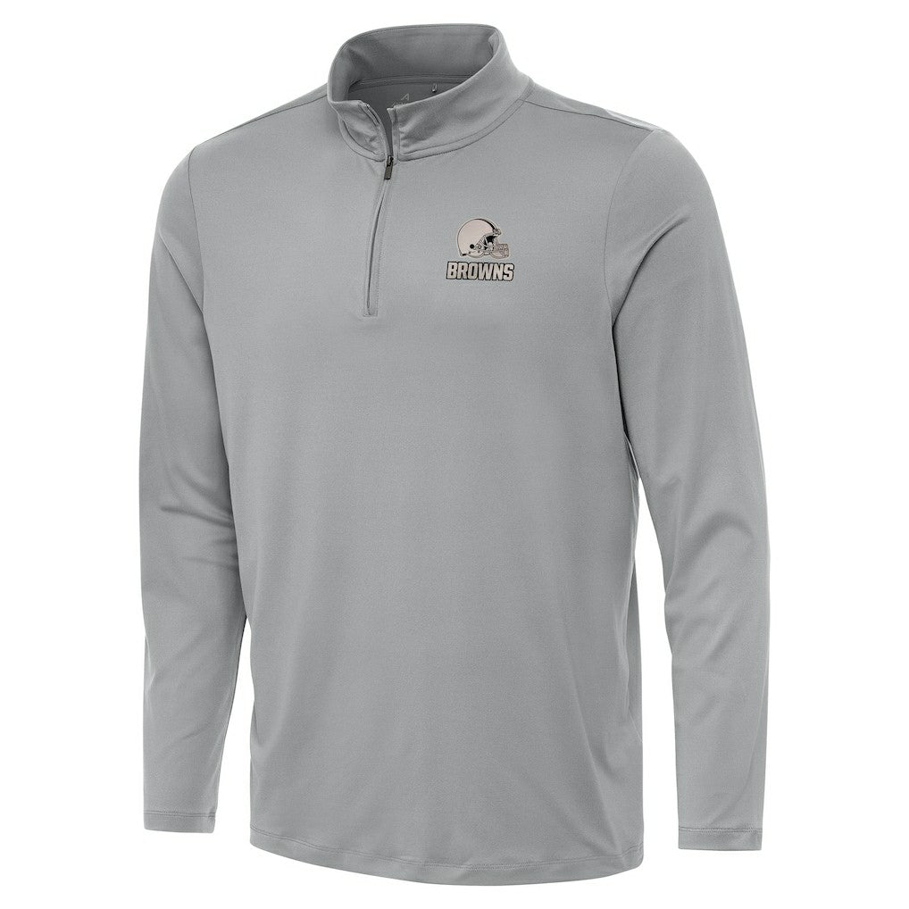 Cleveland Browns Antigua Reprocess Quarter-Zip Top Gray - NFL