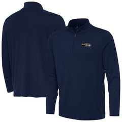 Seattle Seahawks Antigua Reprocess Quarter-Zip Top College Navy - NFL