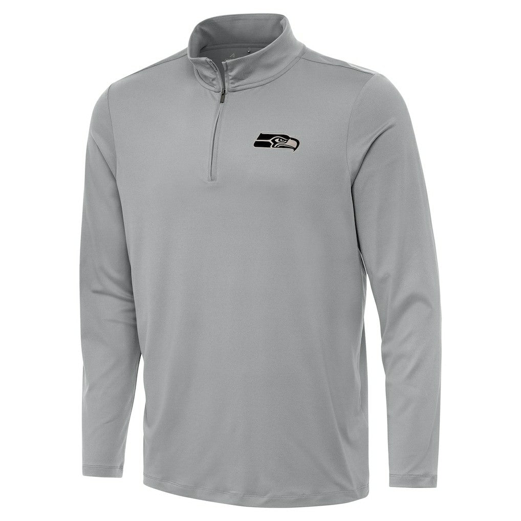 Seattle Seahawks Antigua Reprocess Quarter-Zip Top Gray - NFL
