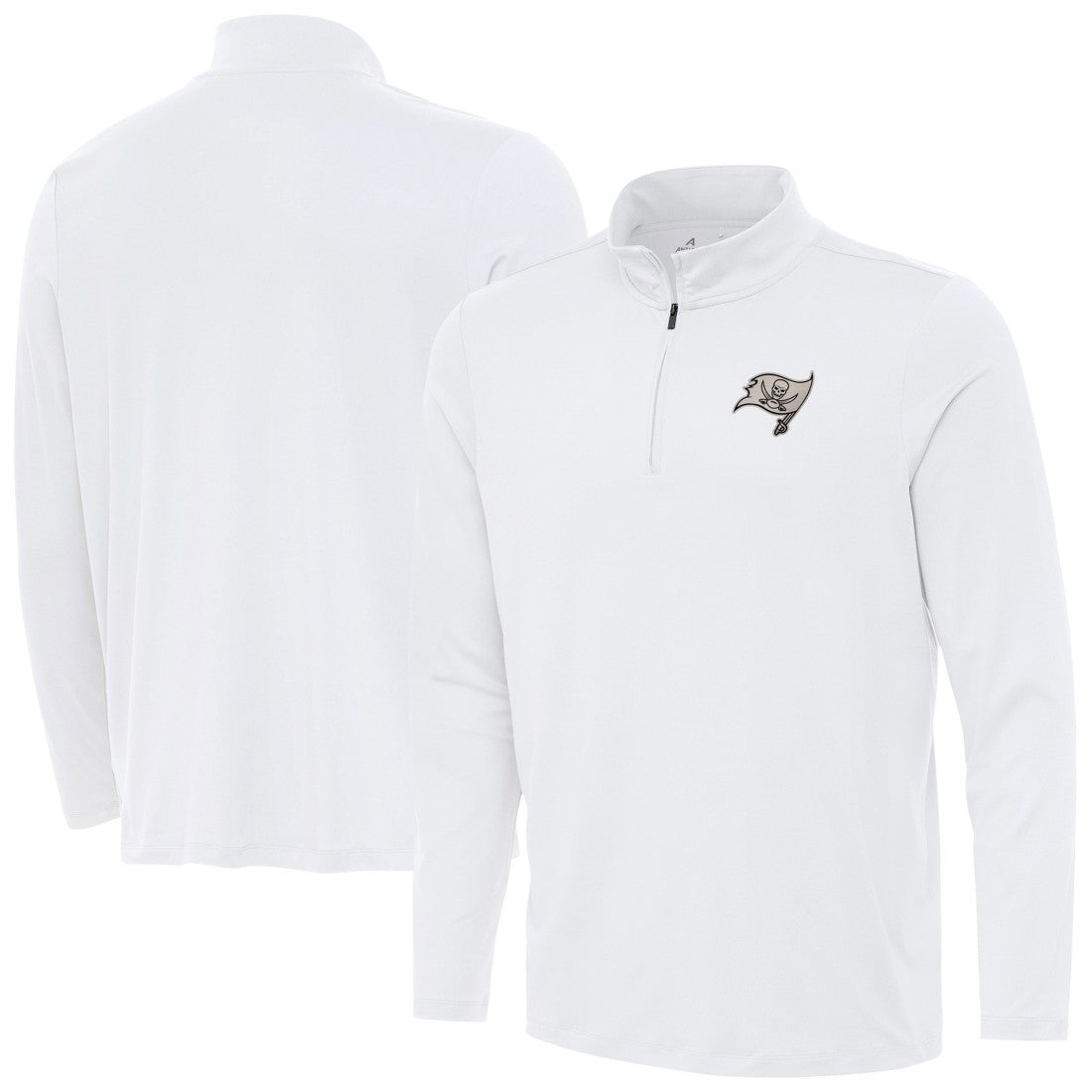 Tampa Bay Buccaneers Antigua Reprocess Quarter-Zip Top White - NFL