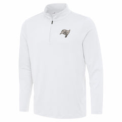 Tampa Bay Buccaneers Antigua Reprocess Quarter-Zip Top White - NFL