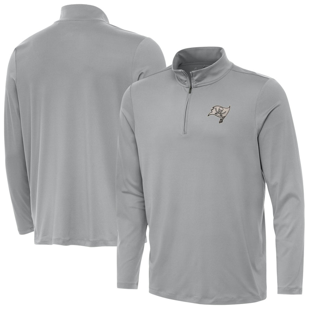 Tampa Bay Buccaneers Antigua Reprocess Quarter-Zip Top Gray - NFL