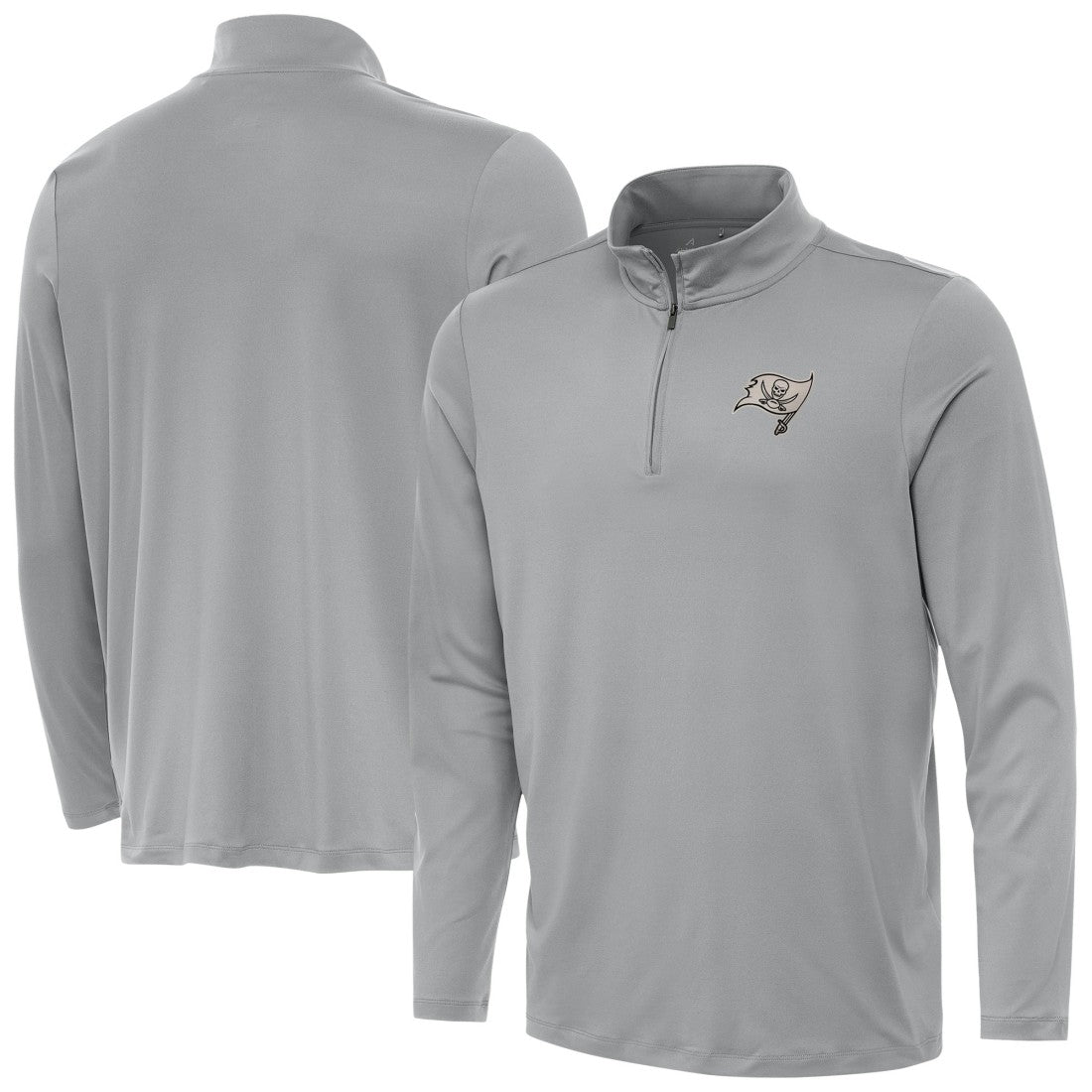 Tampa Bay Buccaneers Antigua Reprocess Quarter-Zip Top Gray - NFL