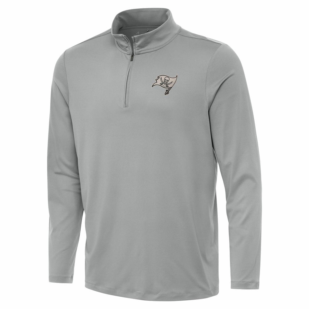 Tampa Bay Buccaneers Antigua Reprocess Quarter-Zip Top Gray - NFL