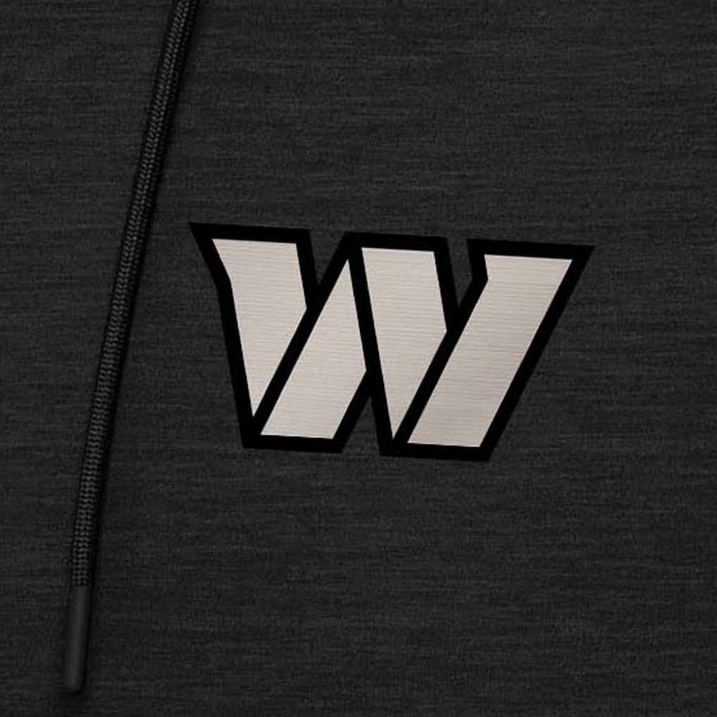 Washington Commanders Antigua Spikes Raglan Quarter-Zip Hoodie Heather Black - NFL