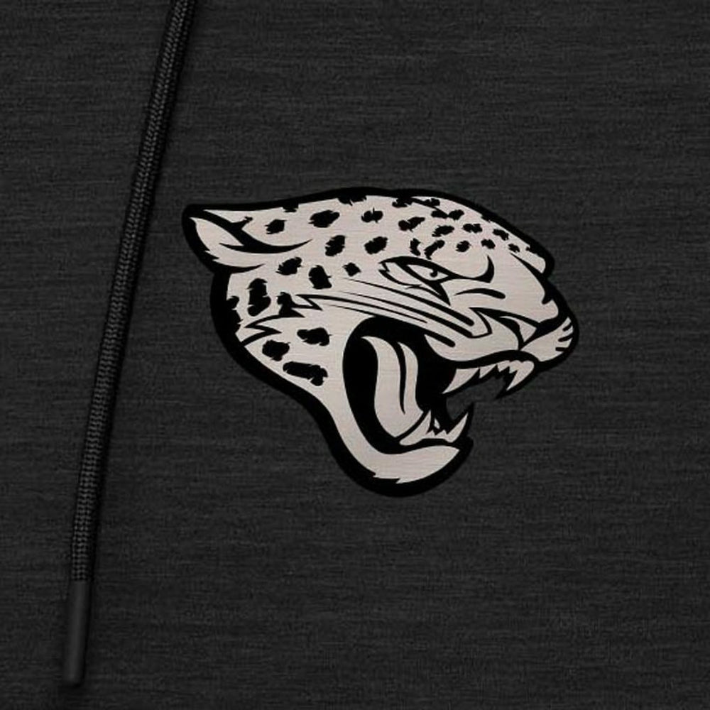 Jacksonville Jaguars Antigua Spikes Raglan Quarter-Zip Hoodie Heather Black - NFL