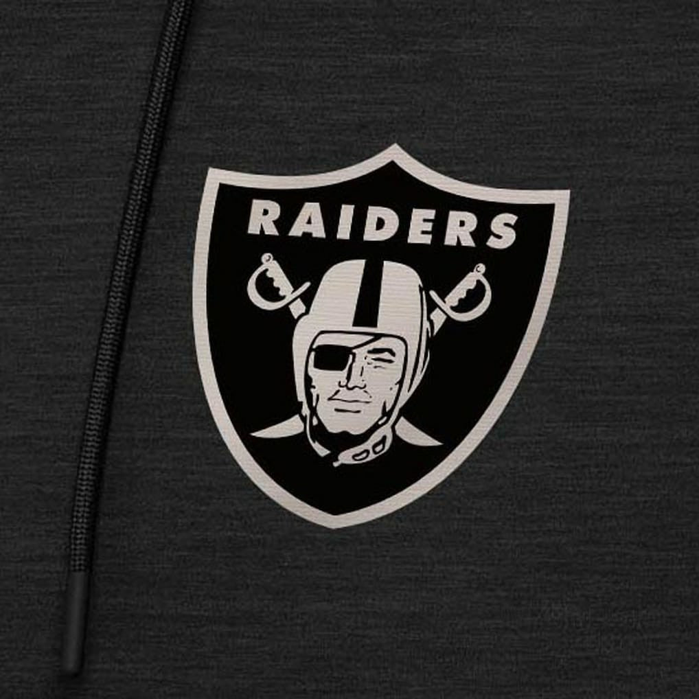 Las Vegas Raiders Antigua Spikes Raglan Quarter-Zip Hoodie Heather Black - NFL