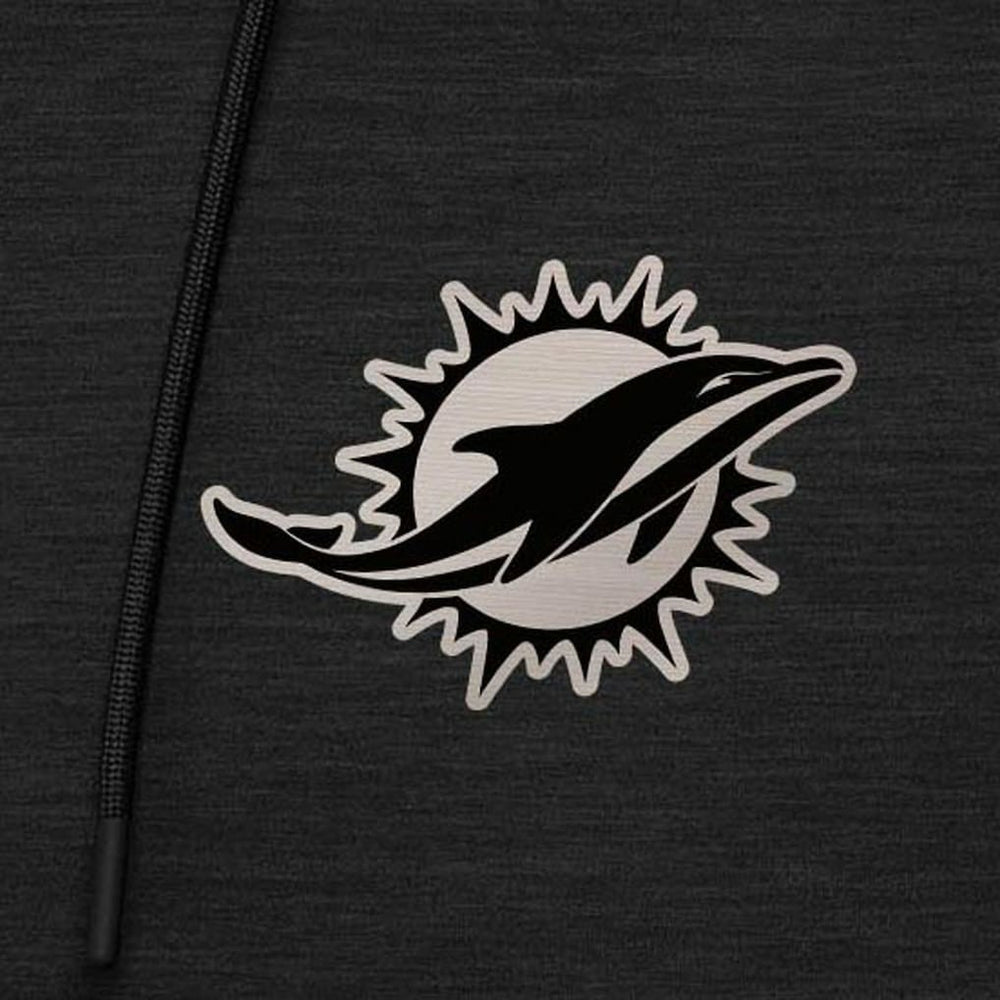 Miami Dolphins Antigua Spikes Raglan Quarter-Zip Hoodie Heather Black - NFL