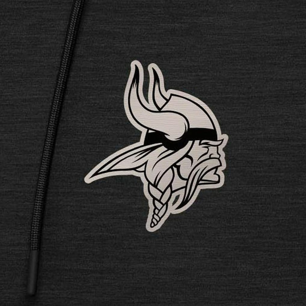 Minnesota Vikings Antigua Spikes Raglan Quarter-Zip Hoodie Heather Black - NFL