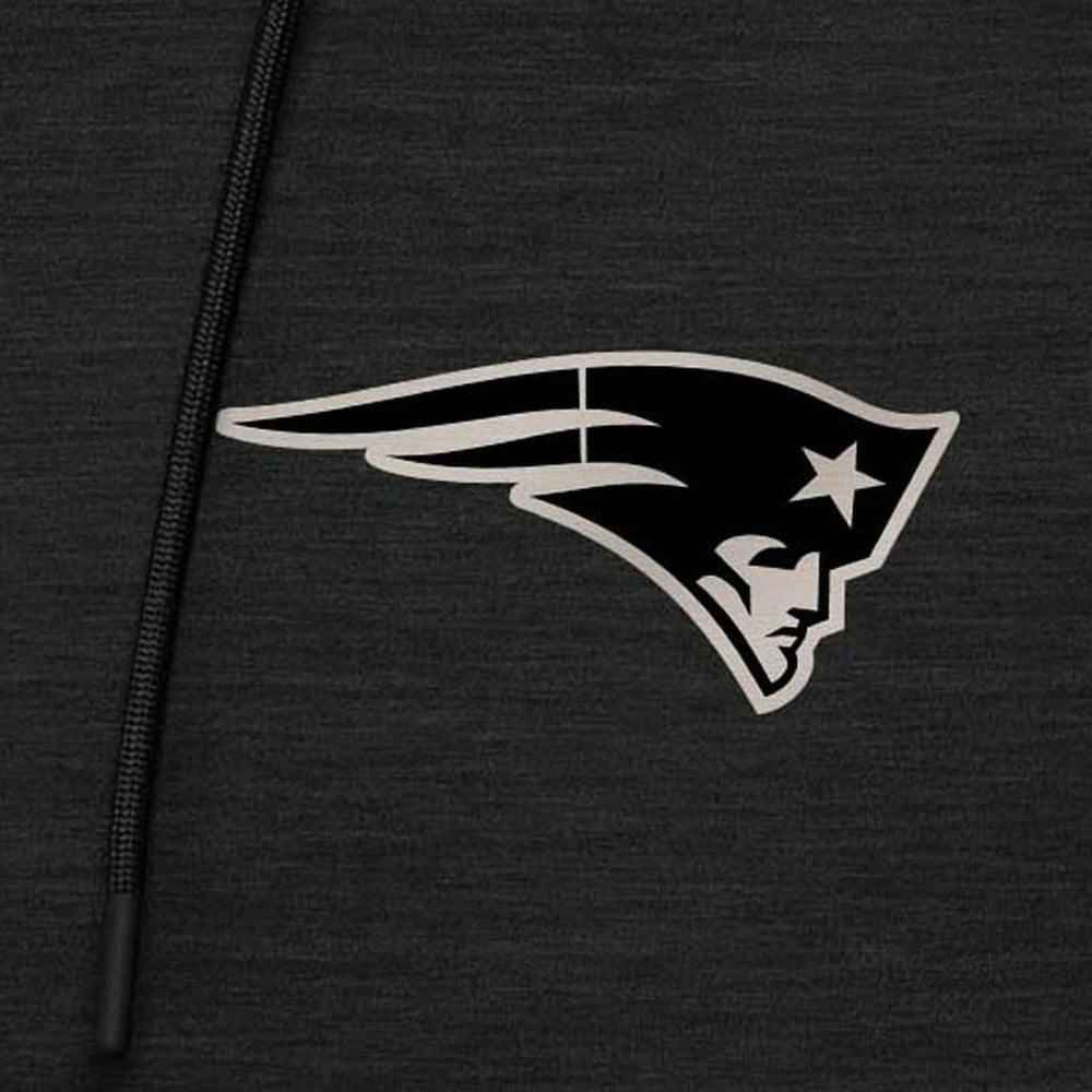 New England Patriots Antigua Spikes Raglan Quarter-Zip Hoodie Heather Black - NFL