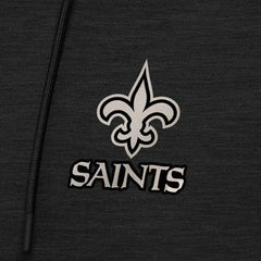 New Orleans Saints Antigua Spikes Raglan Quarter-Zip Hoodie Heather Black - NFL