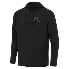 New York Giants Antigua Spikes Raglan Quarter-Zip Hoodie Heather Black - NFL