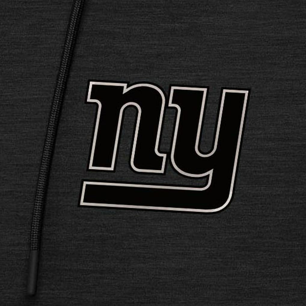 New York Giants Antigua Spikes Raglan Quarter-Zip Hoodie Heather Black - NFL