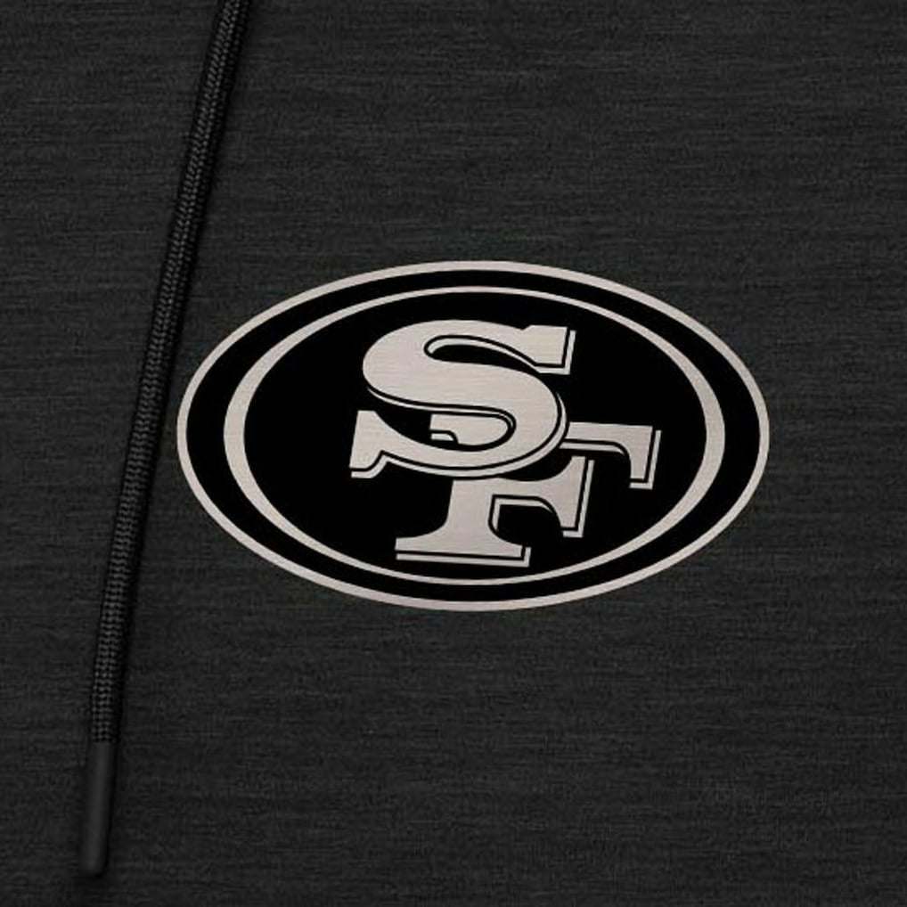 San Francisco 49ers Antigua Spikes Raglan Quarter-Zip Hoodie Heather Black - NFL
