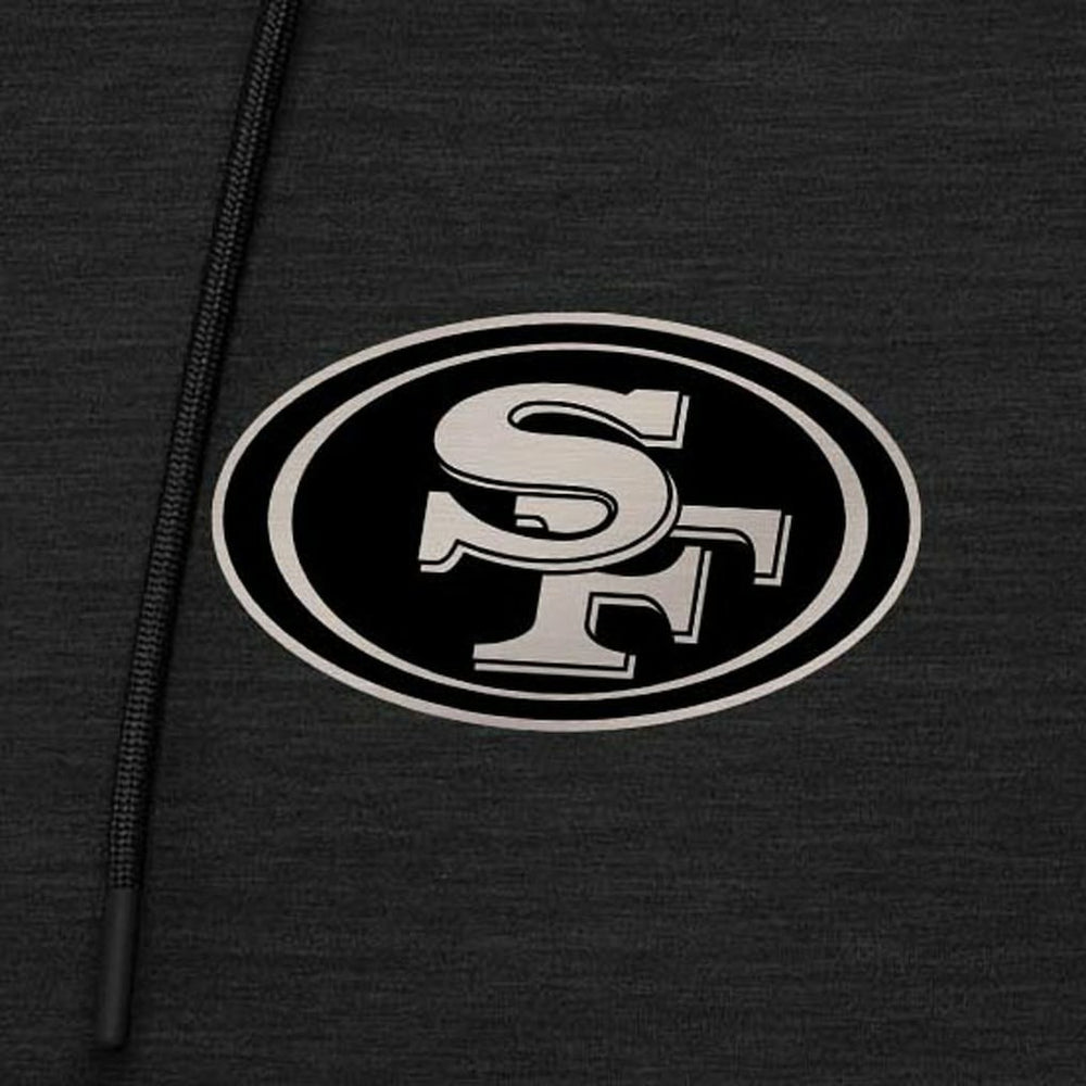 San Francisco 49ers Antigua Spikes Raglan Quarter-Zip Hoodie Heather Black - NFL