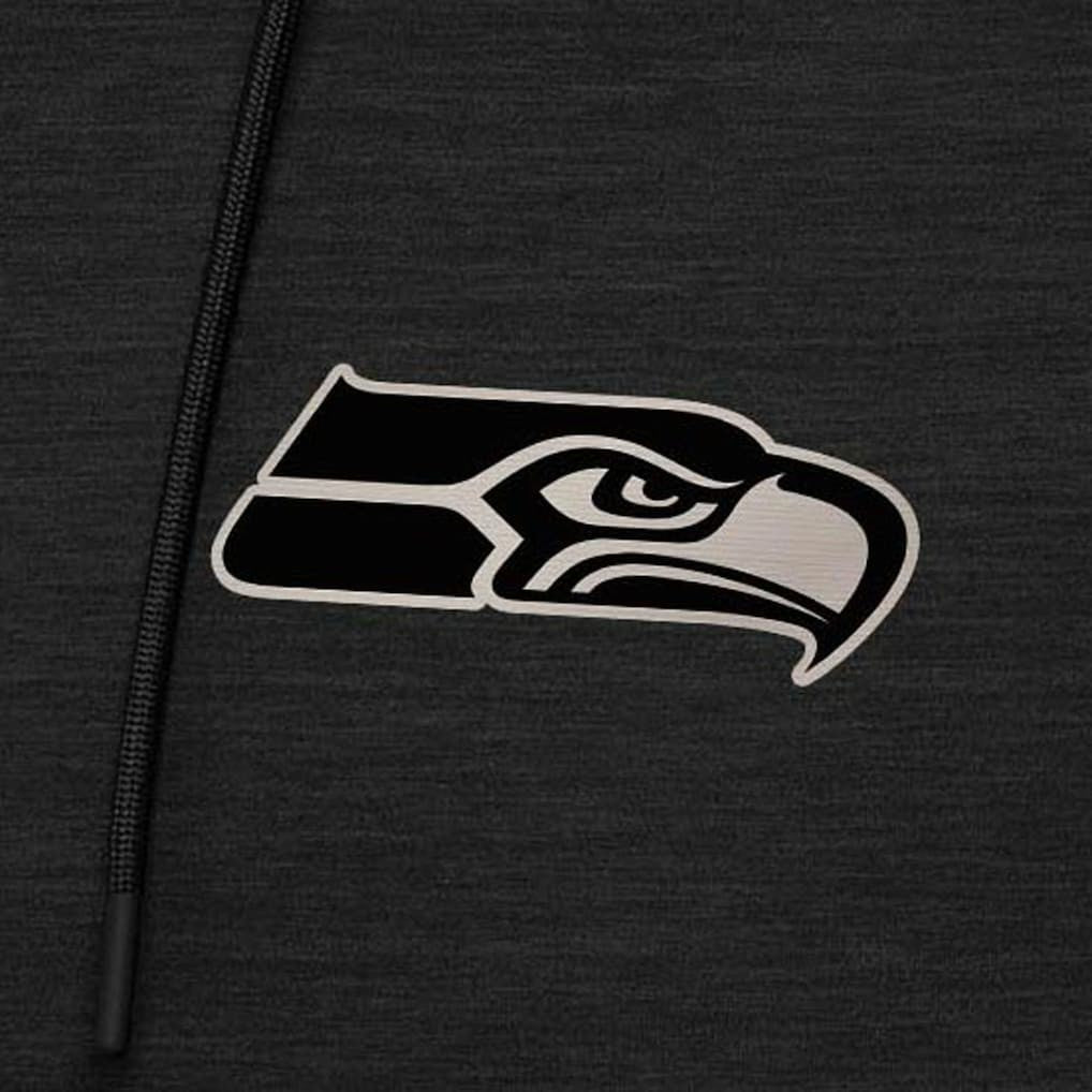 Seattle Seahawks Antigua Spikes Raglan Quarter-Zip Hoodie Heather Black - NFL