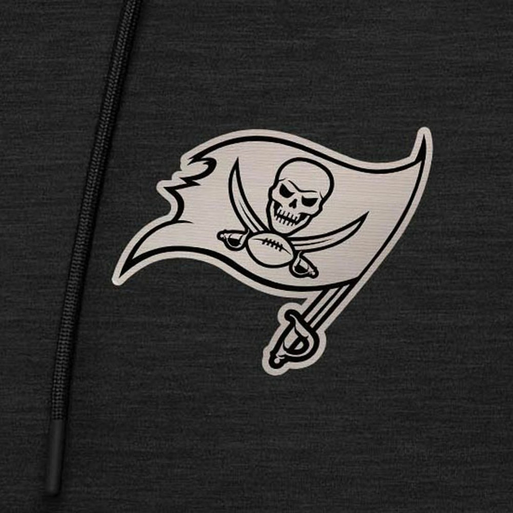 Tampa Bay Buccaneers Antigua Spikes Raglan Quarter-Zip Hoodie Heather Black - NFL