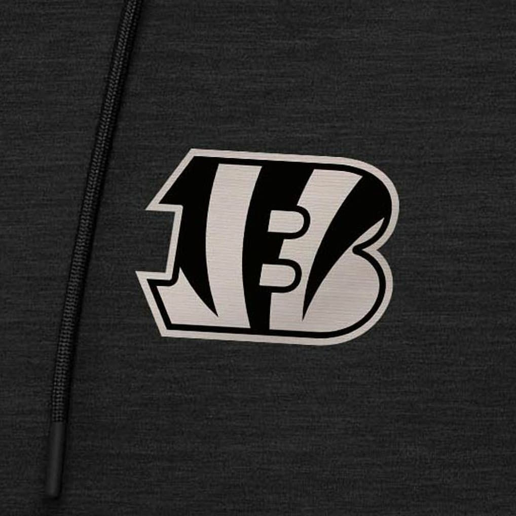 Cincinnati Bengals Antigua Spikes Raglan Quarter-Zip Hoodie Heather Black - NFL