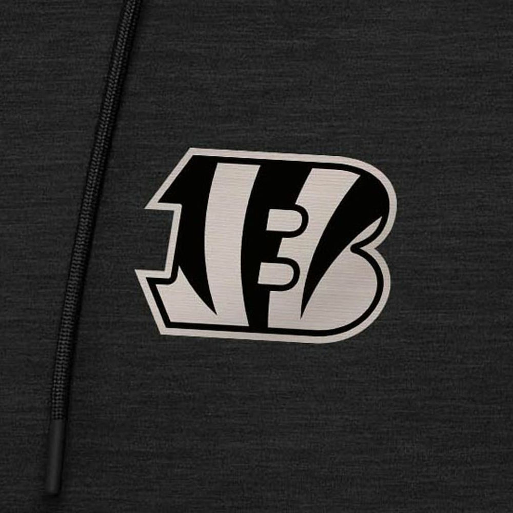 Cincinnati Bengals Antigua Spikes Raglan Quarter-Zip Hoodie Heather Black - NFL