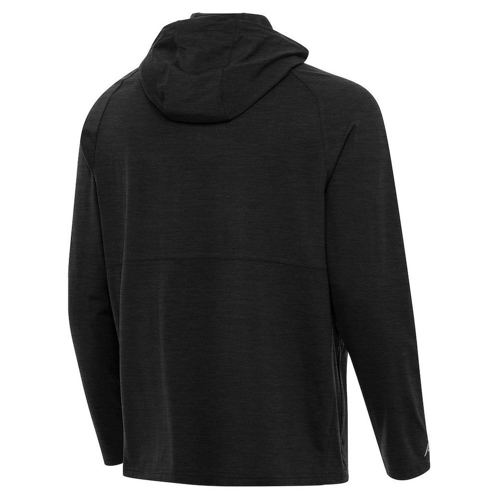 Cleveland Browns Antigua Spikes Raglan Quarter-Zip Hoodie Heather Black - NFL