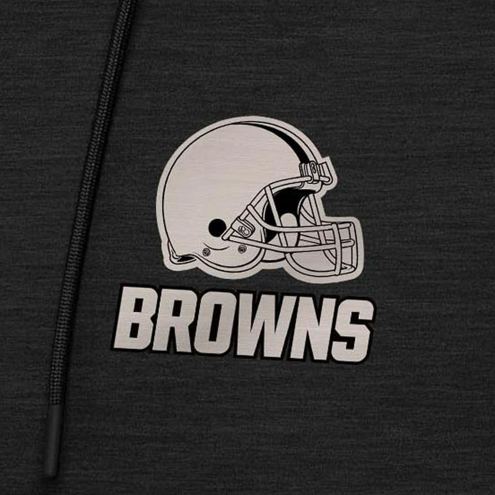 Cleveland Browns Antigua Spikes Raglan Quarter-Zip Hoodie Heather Black - NFL