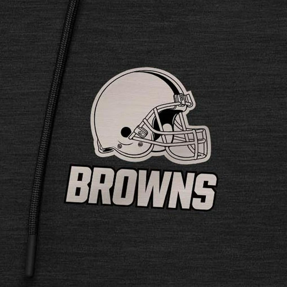 Cleveland Browns Antigua Spikes Raglan Quarter-Zip Hoodie Heather Black - NFL