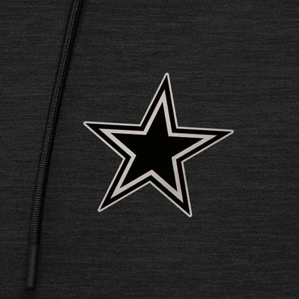 Dallas Cowboys Antigua Spikes Raglan Quarter-Zip Hoodie Heather Black - NFL